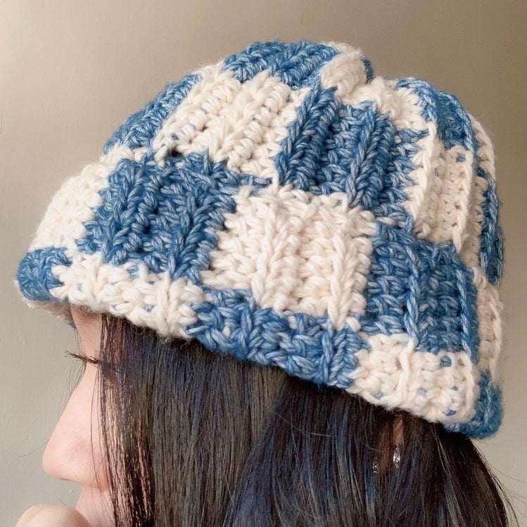 格仔冷帽 Checkered beanie