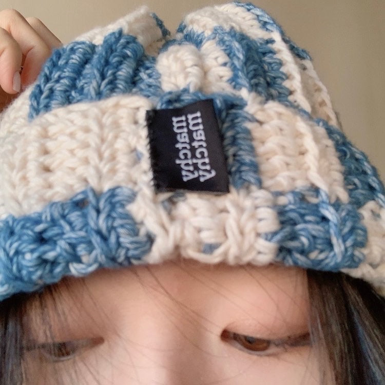 格仔冷帽 Checkered beanie