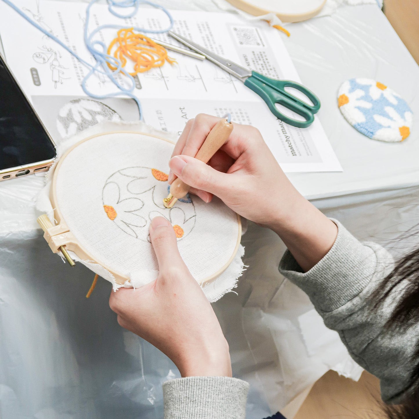 【俄羅斯刺繡】雛菊杯墊工作坊